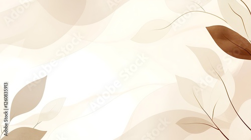 Abstract Beige and Brown Leaf Design Background