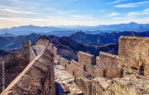 The Great Wall of China. Famous travel destinations in China. photo