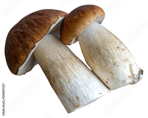 Fresh and Delicious Edible Mushrooms on White Background for Food Photography and Culinary Use with Clipping Path