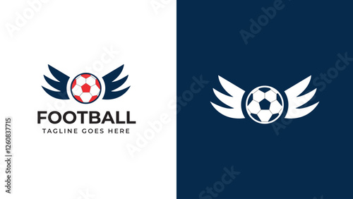 Soccer football logo, emblem design templates on a light background