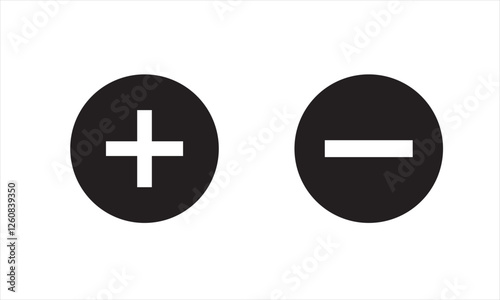 add and remove button icons isolated
