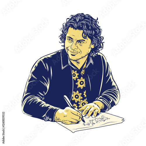 A sketchy vintage icon of celebrity autograph