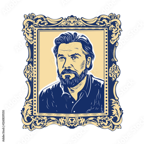 A vintage icon depicting cinematic poster