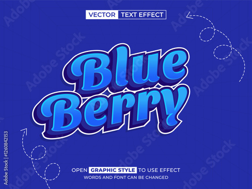 blueberry editable text, font effect, 3d text for title