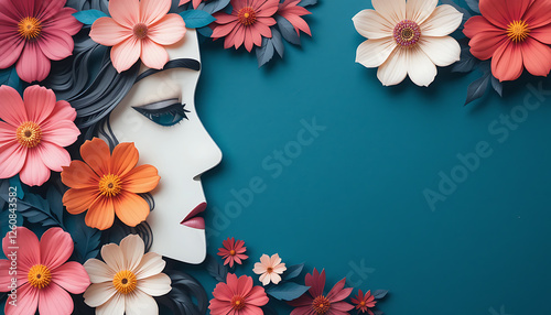 background with flowers and copy space
