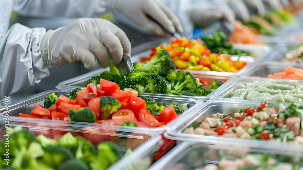 Preparing fresh vegetable salads in a culinary kitchen healthy eating food industry clean environment close-up view Preparing fresh vegetable salads in a culinary kitchen healthy eating food industry clean environment close-up view