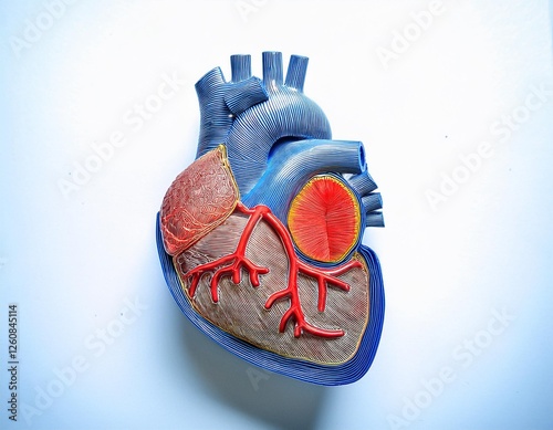 Cross-Section of the Human Heart Showing Coronary Arteries and Ventricles