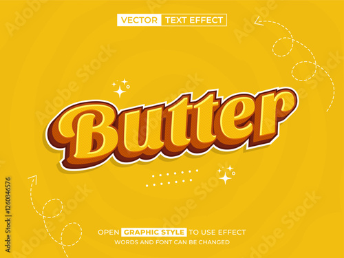 butter editable text, font effect, 3d text for title