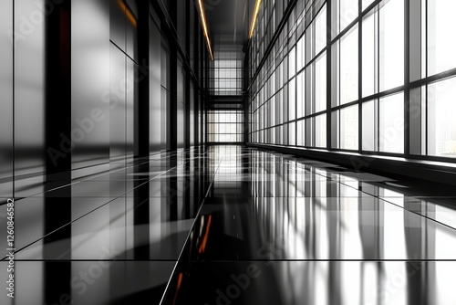 Modern high-end product showcase sleek black and white environment architectural space minimalist design