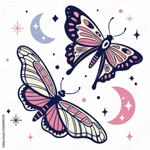 vector illustration of butterflies