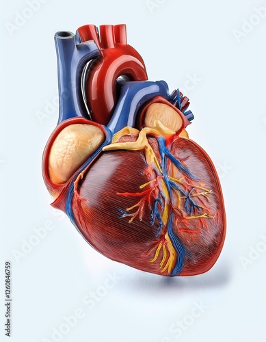 Cross-Section of the Human Heart Showing Coronary Arteries and Ventricles