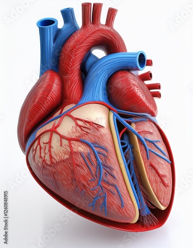 Cross-Section of the Human Heart Showing Coronary Arteries and Ventricles