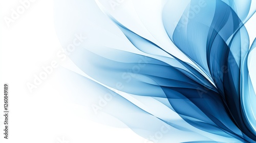A beautiful abstract design featuring flowing blue and white waves that evoke a sense of calmness, Ideal for backgrounds, presentations, or digital art projects, enhancing modern aesthetics,