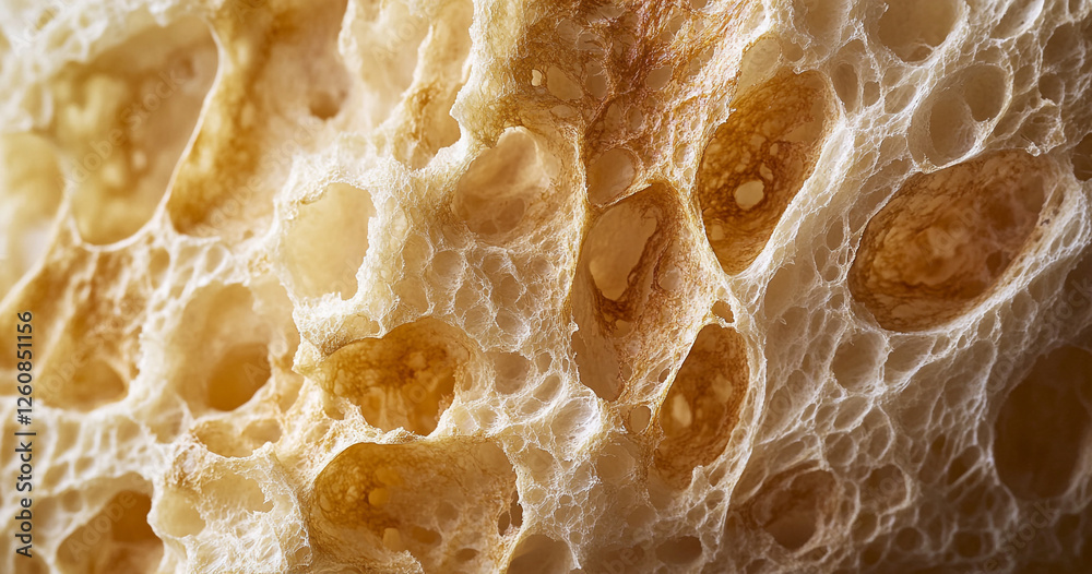 Crusty French Bread Slices in Macro Detail Crusty French Bread Slices in Macro Detail
