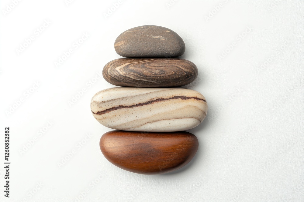 Stacked pebbles showcasing natural textures and colors in a minimalist arrangement reflecting tranquility and balance Stacked pebbles showcasing natural textures and colors in a minimalist arrangement reflecting tranquility and balance