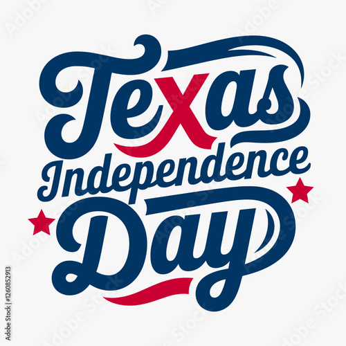Texas Independence Day lettering design