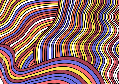 Colorful linear composition. Layout for the design of banners, posters, posters. A template for covers, brochures, booklets and catalogs. An idea for creative design