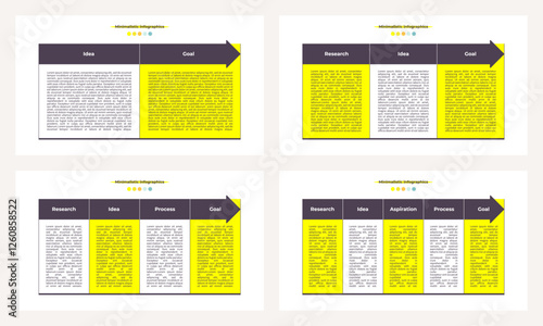 Business infographic template. Process chart with options, steps, columns. Vector chart.