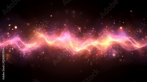 Pink and Orange Cosmic Energy Wave Abstract