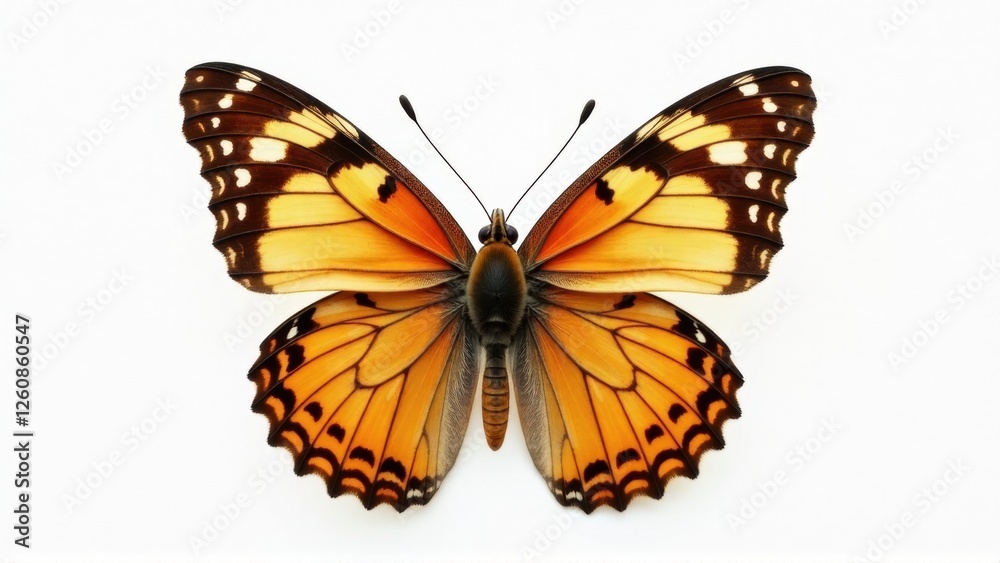 Obraz premium Orange Butterfly Isolated on White Background - High-Resolution Stock Photo