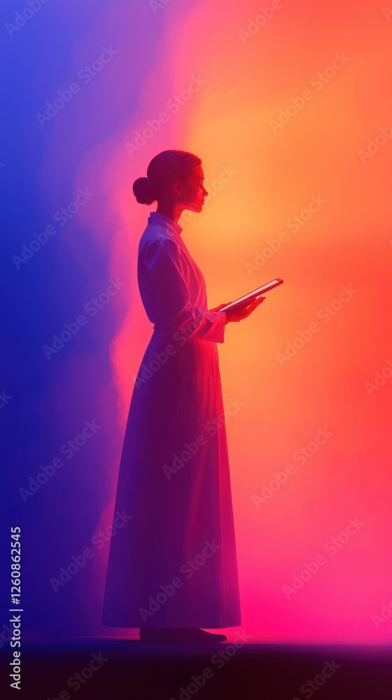Silhouette of a woman with a book ethereal lighting artistic portrait creative environment side view knowledge exploration Silhouette of a woman with a book ethereal lighting artistic portrait creative environment side view knowledge exploration