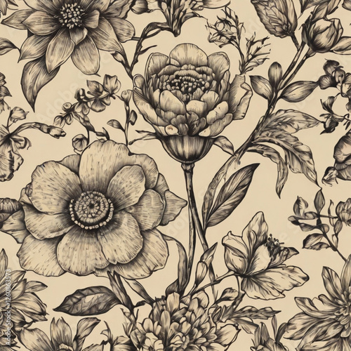 seamless pattern with flowers