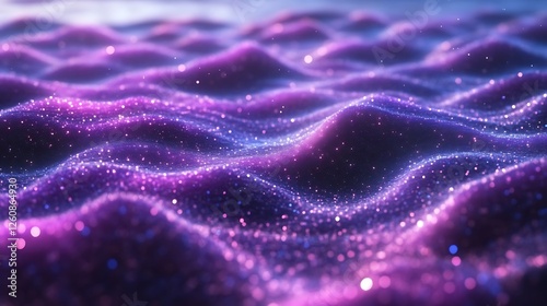 Sparkling Purple Waves Abstract Background