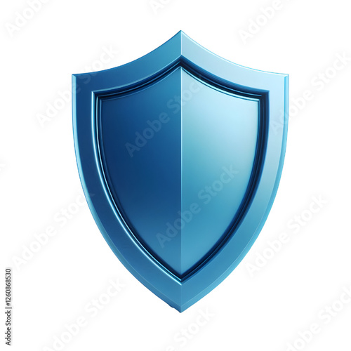 Shield. Protection and security concept. Blue shield 3d icon. 3d render isolated on white background