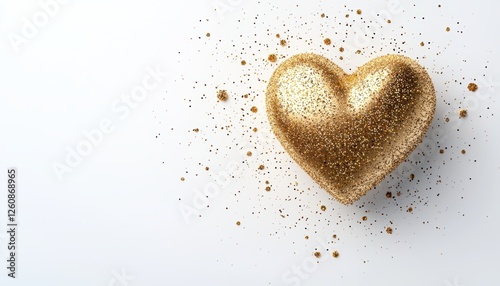 a heart made of glowing fairy dust and sparkles, magical love concept, isolated on white background