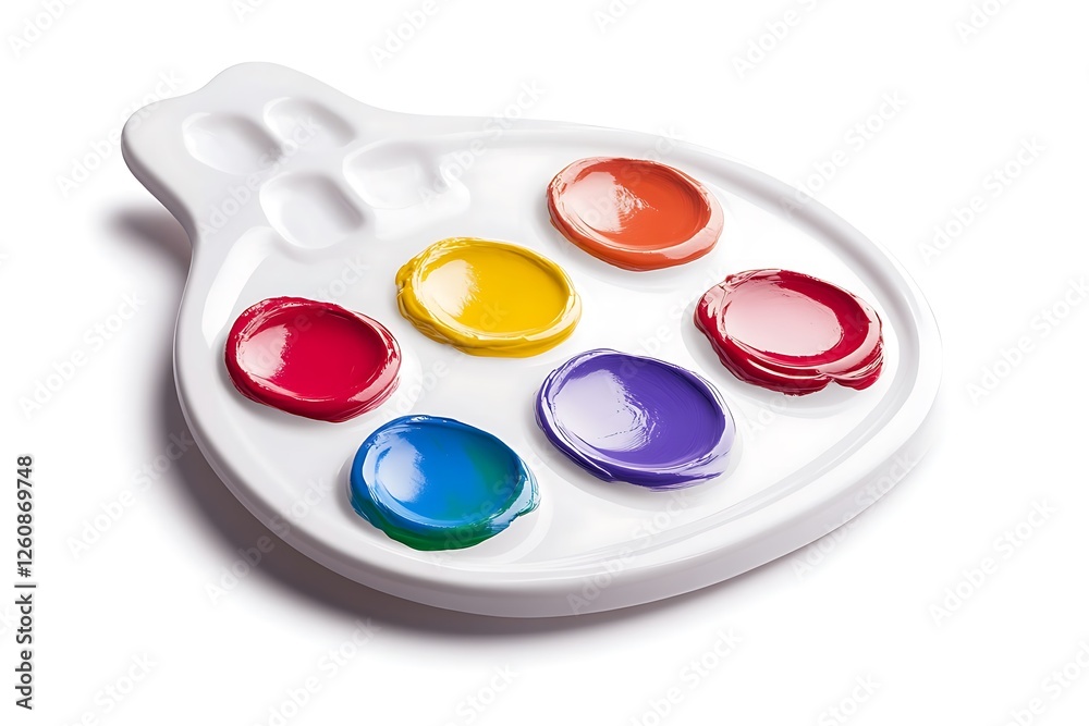 Palette of artist with fresh paint isolated on white background Palette of artist with fresh paint isolated on white background