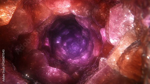 Crystal Cave Cosmic Tunnel Glowing Deep Purple