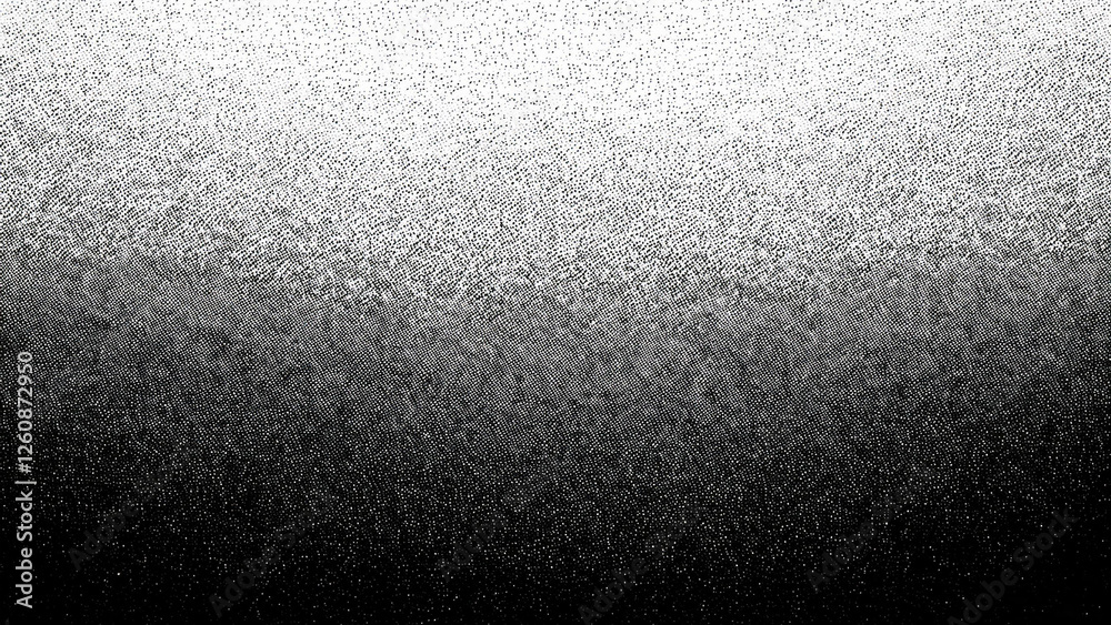 Obraz premium Grunge noise gradient texture. Dirty grain background. Dotted halftone overlay. Sand dusty distressed wallpaper. Grungy grit pattern. Black-white random dot texture for poster, banner, web
