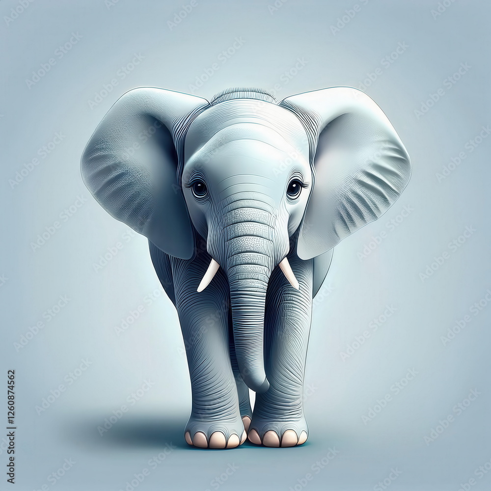Cartoony elephant character designed for a fun and playful kid-friendly comic book logo concept Cartoony elephant character designed for a fun and playful kid-friendly comic book logo concept