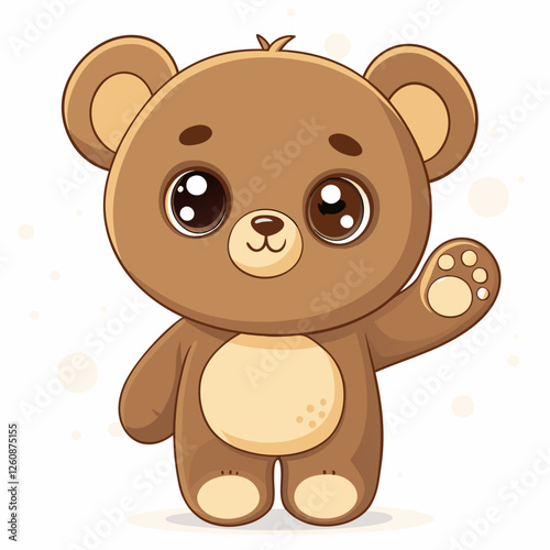 illustration of teddy bear and cute little bear standing and feeling happy