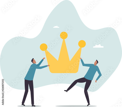 Staff conflict or employee argument, fighting for job promotion or jealousy colleague.business concept.flat character.