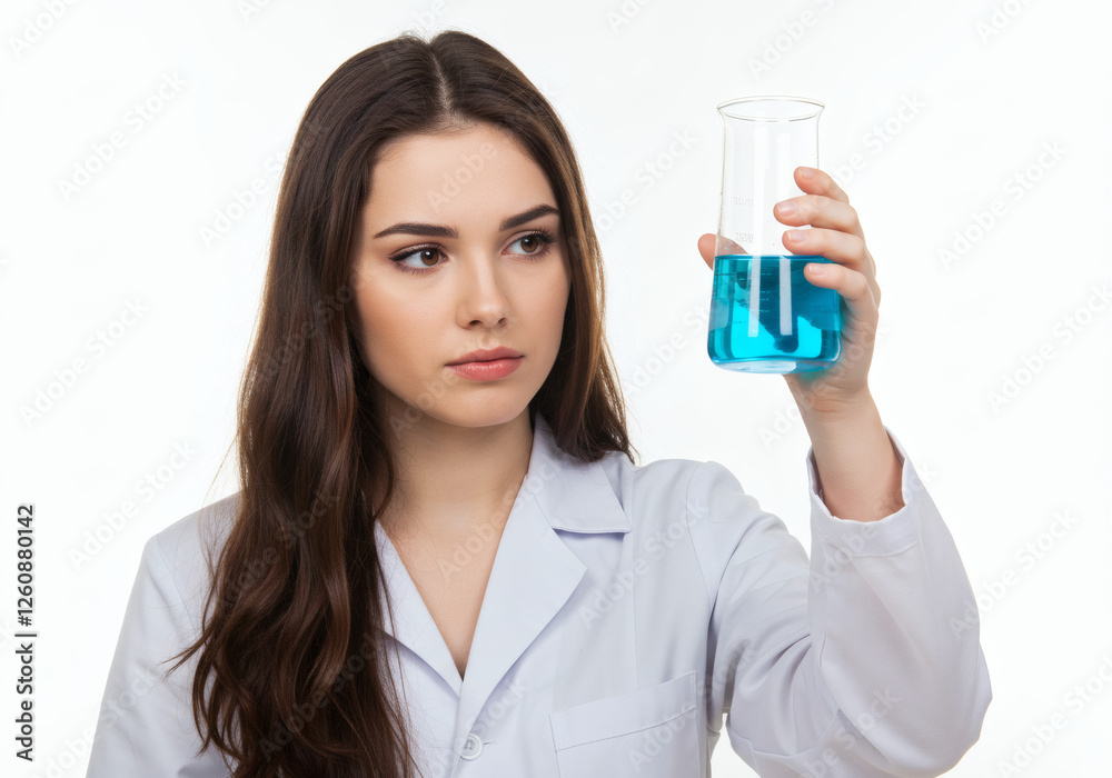 female scientist holding test tube with liquid female scientist holding test tube with liquid