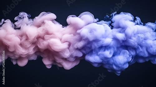 Abstract Pink And Blue Ink Swirls In Water