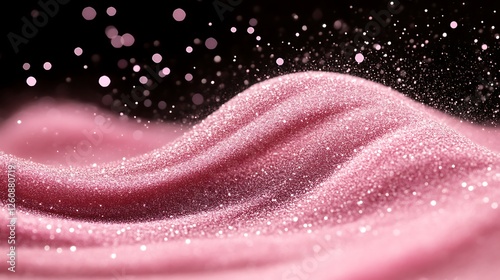 Pink Glitter Texture Background With Sparkling Lights