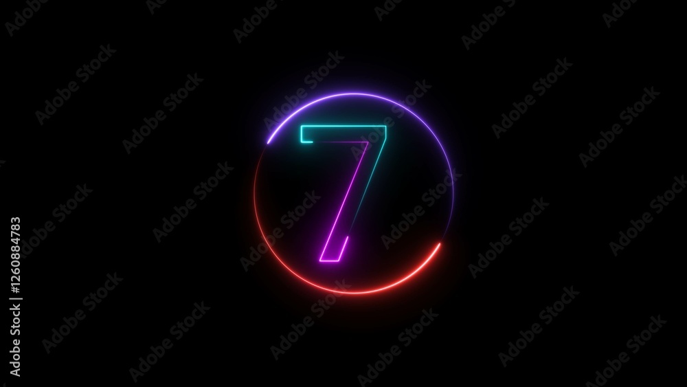 A circular illustration, and glowing neon 7 number illustration . on a black background.and creating a illustration stunning .
A circular illustration, and glowing neon 7 number illustration . on a black background.and creating a illustration stunning .