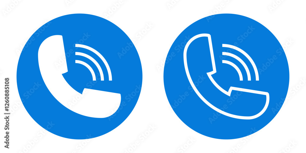 Call Icon, Telephone Receiver Sign Symbol Vector Illustration with Editable Strokes