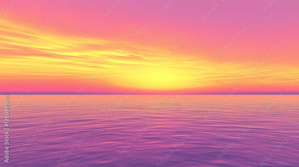 Fototapeta premium Serene Sunset Over Calm Ocean Waters