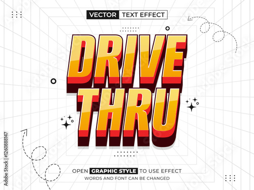 drive thru editable text, font effect, 3d text for title