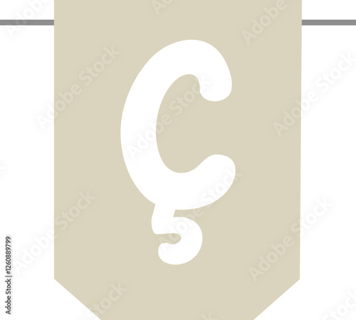 Letter Ç bunting flag