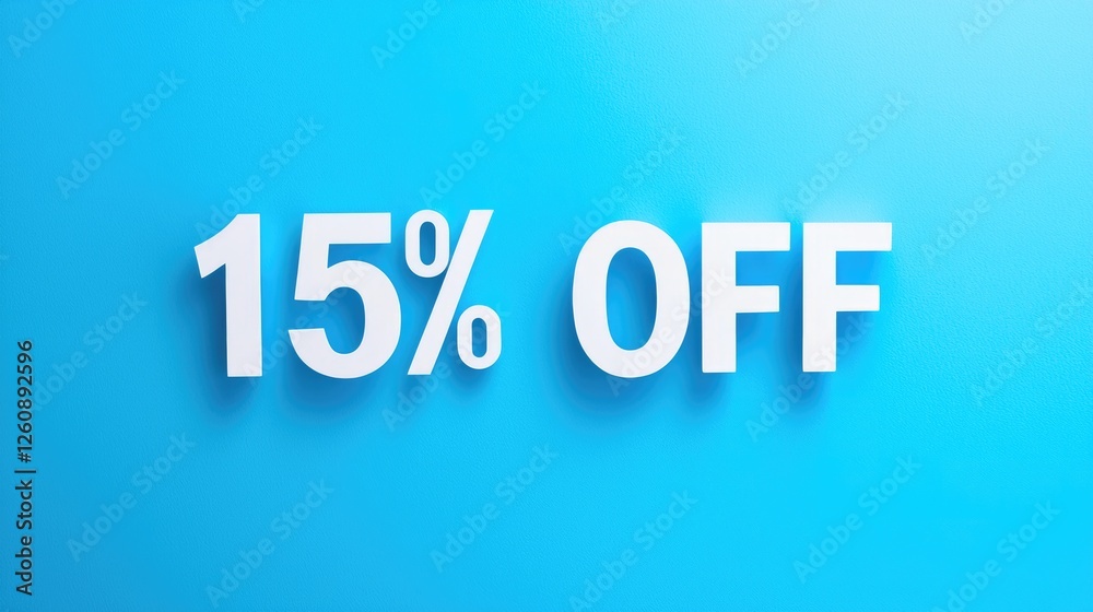 Bold 15% OFF Sale Text on Blue