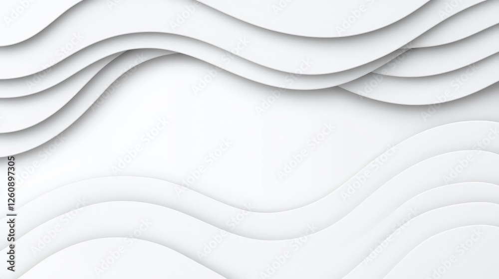 Obraz premium Abstract White Wavy Layers Background Design