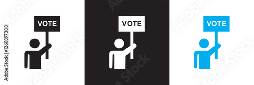 Voting and politics  icon . Government, opinion, vote, diplomacy, ballot icon set. isolated on white and black background. vector illustration. EPS 10