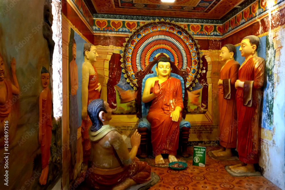 Fototapeta premium Statue of buddha in the temple sri lanka 