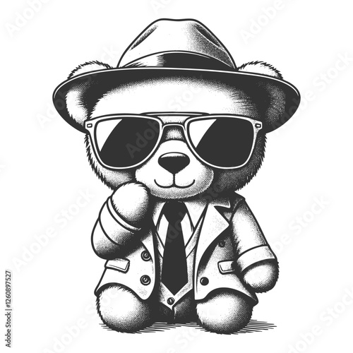 Cool Bear in Sunglasses and Suit vector