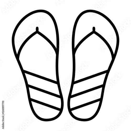 Flip flops Outline Style Icon Design