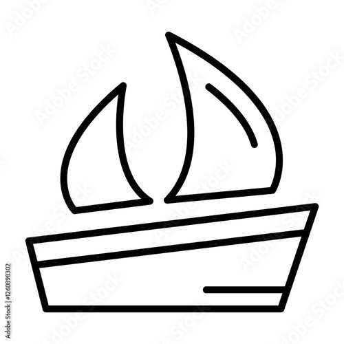 Sailboat Outline Style Icon Design